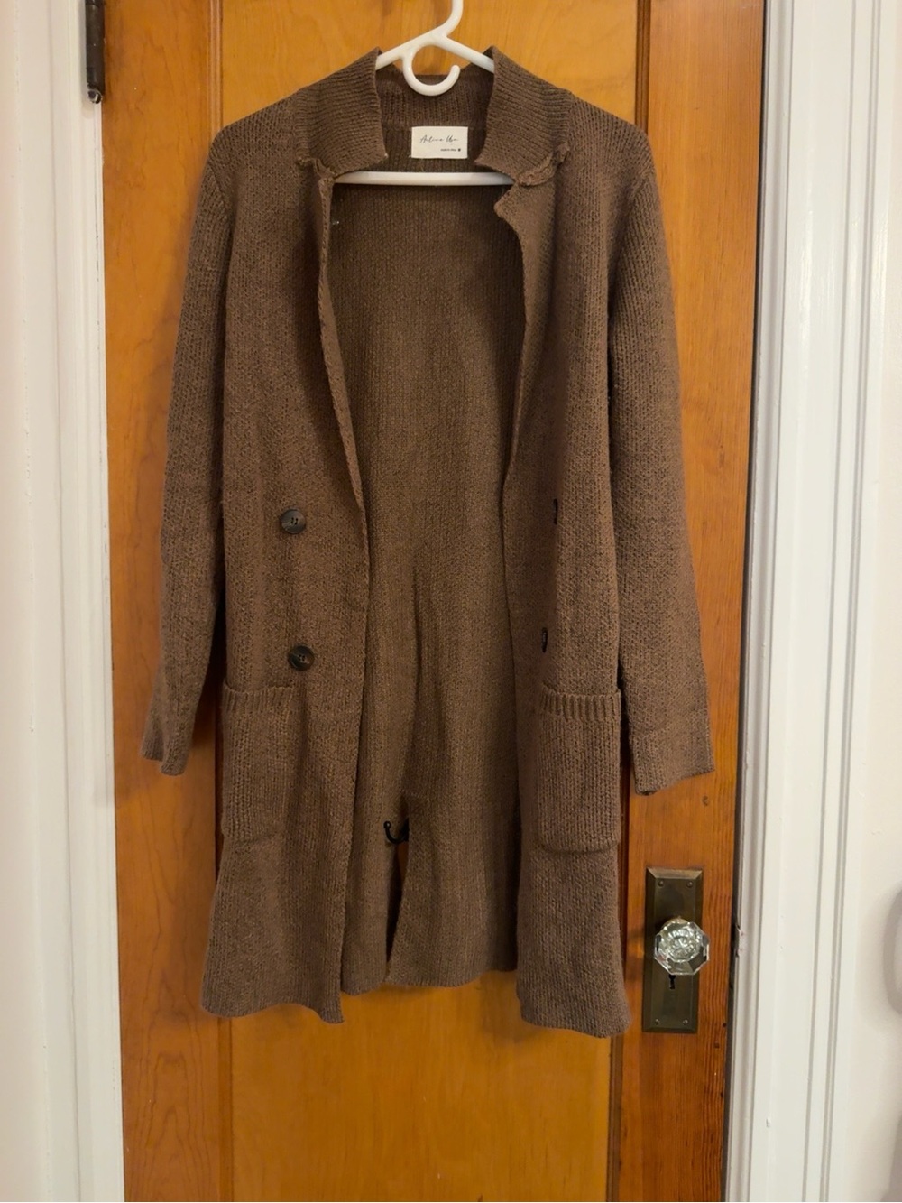 Active USA Brown Knit Trench Cardigan